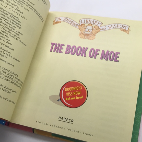 Rare The Book Of Moe From The Simpsons Library Of Wisdom Hardcover 2008 Edition - Picture 5 of 12